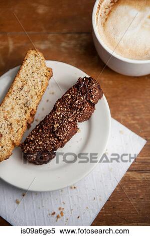 Stock Photography - Biscotti and latte. Fotosearch