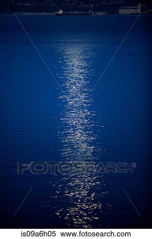Stock Photography - Blue water in moonlight. Fotosearch