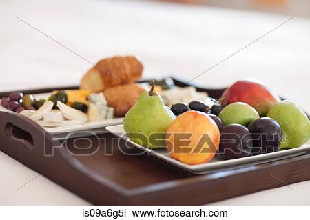 Breakfast tray with fresh fruit View Large Photo Image Stock Image - Breakfast tray with fresh fruit. Fotosearch
