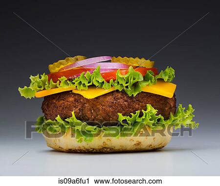 Burger with top missing View Large Photo Image Stock Image - Burger with top missing. Fotosearch