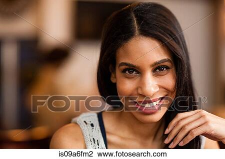 Stock Image - Close up shot of a woman. Fotosearch