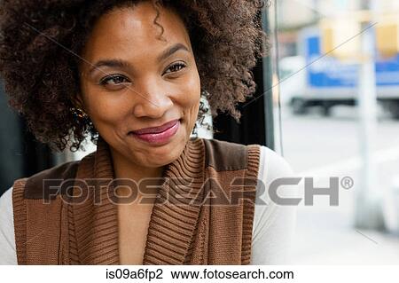 Stock Image - Close up shot of a woman. Fotosearch