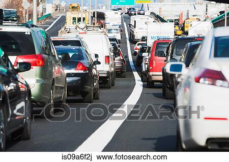 Stock Image - Commuter traffic, New York City, USA. Fotosearch