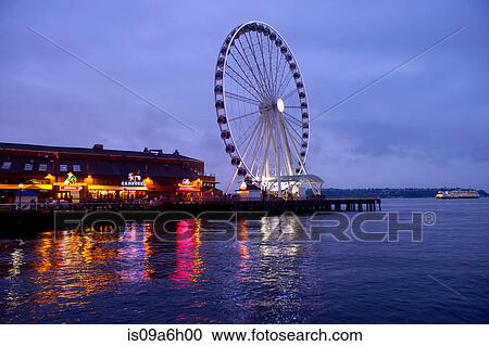 Ferris wheel on dock, Seattle, USA View Large Photo Image Stock Image - Ferris wheel on dock, Seattle, USA. Fotosearch
