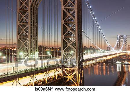 George Washington Bridge at dusk, New York City, USA View Large Photo Image Stock Image - George Washington Bridge at dusk, New York City, USA. Fotosearch