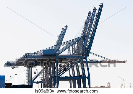Stock Photo - Loading cranes, New York City, USA. Fotosearch