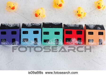 Model houses and rubber ducks in bath View Large Photo Image Stock Photograph - Model houses and rubber ducks in bath. Fotosearch