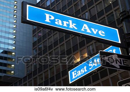 Stock Photo - Park avenue sign, New York City, USA. Fotosearch