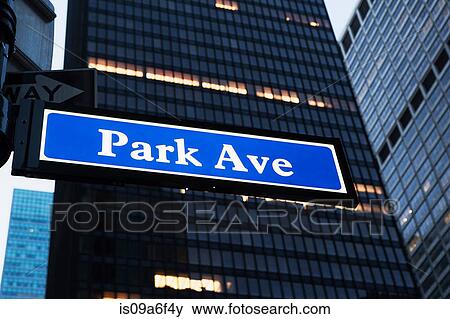Stock Photo - Park avenue sign, New York City, USA. Fotosearch