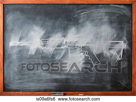 Partially erased chalk drawing of gun on blackboard View Large Photo Image Stock Photograph - Partially erased chalk drawing of gun on blackboard. Fotosearch