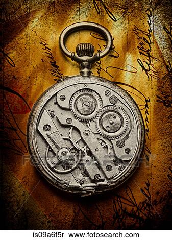 Pocket watch with open back on handwritten letter View Large Photo Image Stock Photography - Pocket watch with open back on handwritten letter. Fotosearch