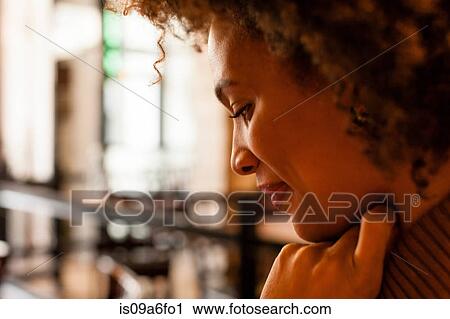 Stock Image - Profile shot of a woman. Fotosearch