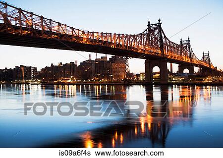 Queensboro Bridge at sunset, New York City, USA View Large Photo Image Stock Photograph - Queensboro Bridge at sunset, New York City, USA. Fotosearch