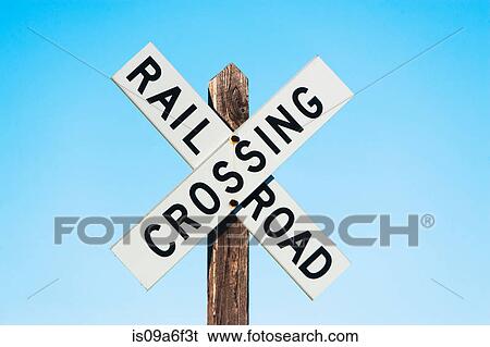 Stock Photograph - Railroad crossing sign. Fotosearch