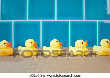 Rubber ducks in a row View Large Photo Image Stock Photo - Rubber ducks in a row. Fotosearch