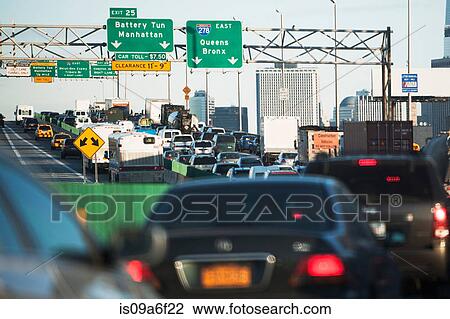 Stock Image - Traffic congestion New York City, USA. Fotosearch
