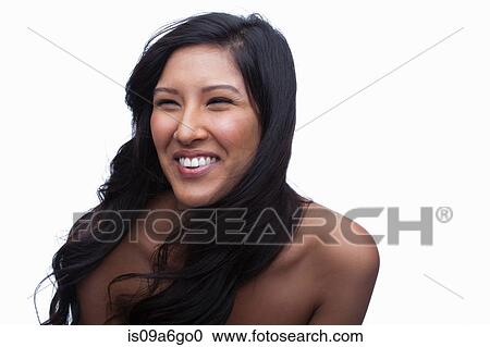 Stock Image - Young woman laughing. Fotosearch