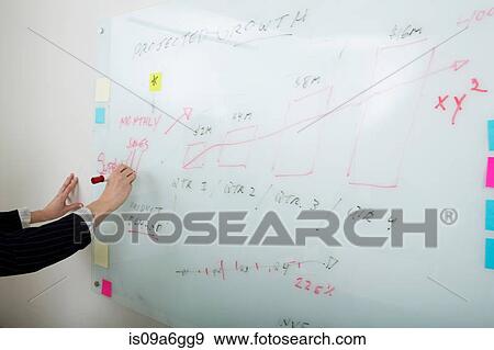 Stock Photo - Young woman writing on whiteboard. Fotosearch
