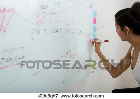 Young woman writing on whiteboard View Large Photo Image Stock Photo - Young woman writing on whiteboard. Fotosearch