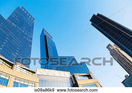 Stock Photo - Angled view of skyscrapers, New York City, USA. Fotosearch