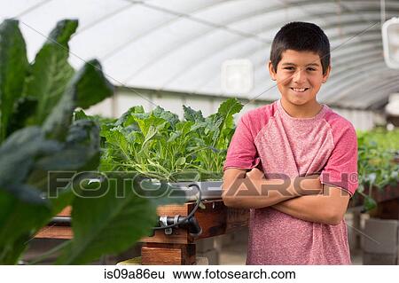 Boy in nursery with arms folded, smiling View Large Photo Image Stock Photograph - Boy in nursery with arms folded, smiling. Fotosearch