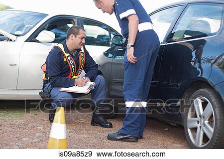 Stock Photo - Car accident scene. Fotosearch