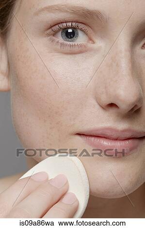 Close up of part of young woman's face, cleansing face View Large Photo Image Stock Image - Close up of part of young woman's face, cleansing face. Fotosearch