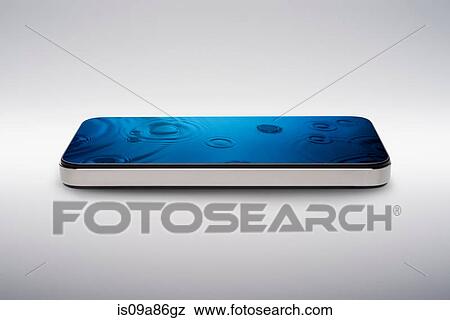 Stock Photo - Digital tablet with water drop effect on screen. Fotosearch
