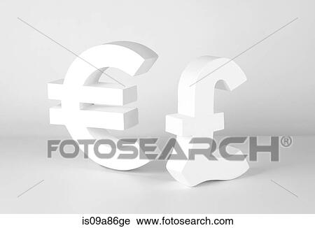 Stock Image - Euro and pound sterling symbols. Fotosearch