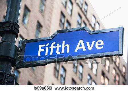 Fifth Avenue street sign, New York City, USA View Large Photo Image Stock Photo - Fifth Avenue street sign, New York City, USA. Fotosearch