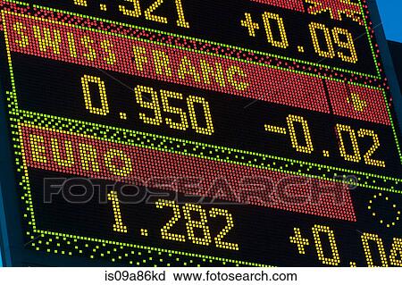 Foreign exchange display, Swiss Franc and Euro View Large Photo Image Stock Image - Foreign exchange display, Swiss Franc and Euro. Fotosearch