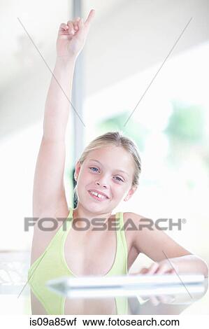 Girl using digital tablet View Large Photo Image Stock Image - Girl using digital tablet. Fotosearch