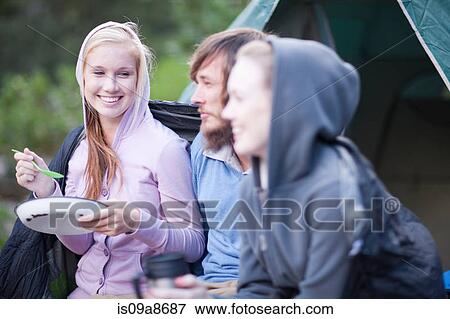 Group of young people camping View Large Photo Image Stock Photo - Group of young people camping. Fotosearch
