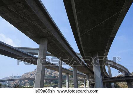 Stock Image - Highway overpass in Los Angeles, California, USA. Fotosearch