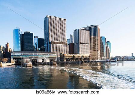 Hudson River and New York City skyline, USA View Large Photo Image Stock Photo - Hudson River and New York City skyline, USA. Fotosearch