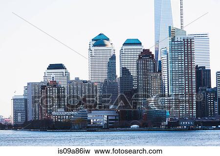 Hudson River and New York City skyline, USA View Large Photo Image Stock Photo - Hudson River and New York City skyline, USA. Fotosearch