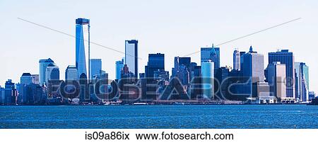 Stock Photo - Hudson River and New York City skyline, USA. Fotosearch