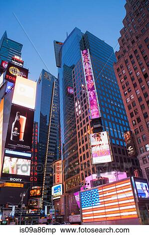 Illuminated billboards Times Square, New York, USA View Large Photo Image Stock Photography - Illuminated billboards Times Square, New York, USA. Fotosearch