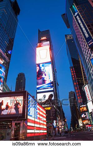 Illuminated signs Times Square, New York, USA View Large Photo Image Picture - Illuminated signs Times Square, New York, USA. Fotosearch