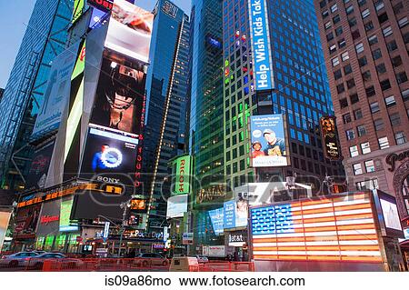 Illuminated signs Times Square, New York, USA View Large Photo Image Picture - Illuminated signs Times Square, New York, USA. Fotosearch
