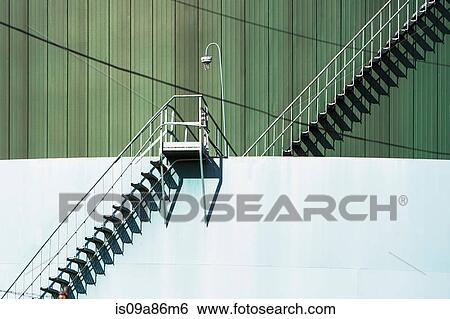 Metal stairway and industrial structure View Large Photo Image Stock Photograph - Metal stairway and industrial structure. Fotosearch