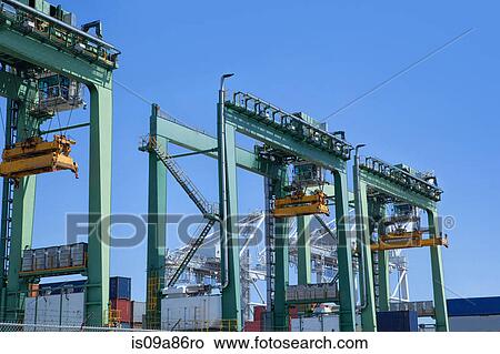 Overhead crane at the Port of Los Angeles, California, USA View Large Photo Image Picture - Overhead crane at the Port of Los Angeles, California, USA. Fotosearch
