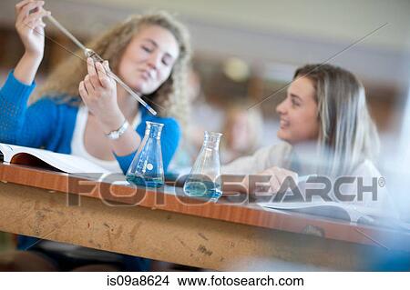 School girls enjoying science lesson View Large Photo Image Picture - School girls enjoying science lesson. Fotosearch