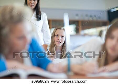 Science teacher in class View Large Photo Image Stock Image - Science teacher in class. Fotosearch