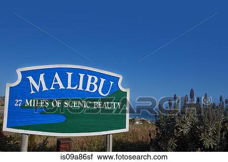 Sign for Malibu, California, USA View Large Photo Image Stock Image - Sign for Malibu, California, USA. Fotosearch