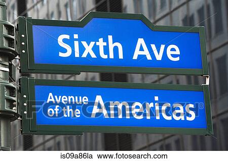 Sixth Avenue street sign, New York City, USA View Large Photo Image Stock Image - Sixth Avenue street sign, New York City, USA. Fotosearch