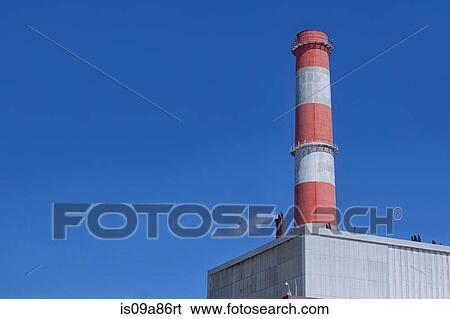 Stock Photograph - Smoke from refinery chimney, Port of Los Angeles, California, USA. Fotosearch
