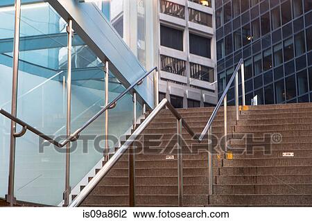 Stairway onto city street View Large Photo Image Stock Image - Stairway onto city street. Fotosearch