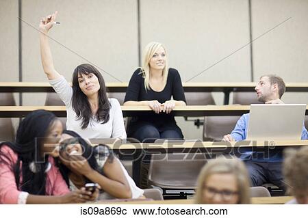 Stock Image - Students in lecture. Fotosearch