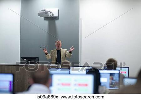 Stock Photo - Students using computers in lecture. Fotosearch